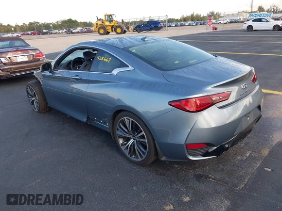 2020 Infiniti Q60 Luxe with VIN JN1EV7EK8LM341026, listed as a IAAI auction lot 42197596 with 54,500 mi miles and . Bid and sale history available at DreamBid. Image 3.