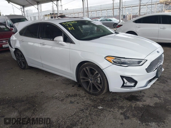 2019 Ford Fusion Titanium with VIN 3FA6P0K90KR236674, listed as a IAAI auction lot 42008633 with 99,737 mi miles and . Bid and sale history available at DreamBid. Image 1.