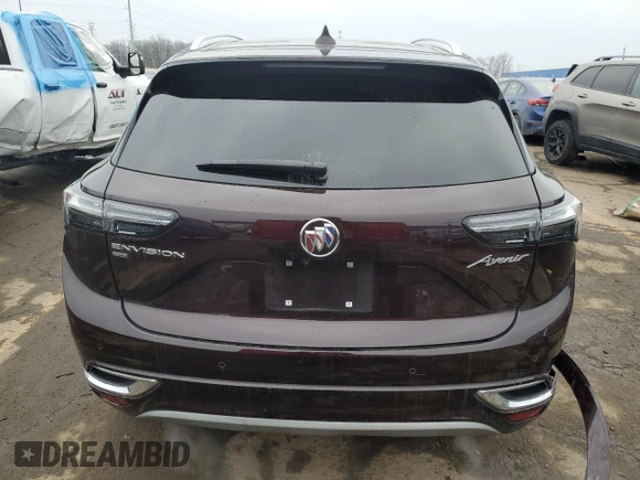 2021 Buick Envision Avenir with VIN LRBFZSR42MD091402, listed as a Copart auction lot 86379404 with 50,489 mi miles and Salvage Title. Bid and sale history available at carsss.com. Image 6.