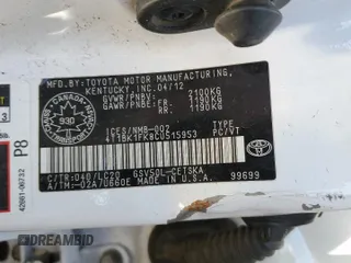 2012 Toyota Camry SE with VIN 4T1BK1FK8CU515953, listed as a Copart auction lot 46895405 with 0 mi miles and Non Repairable. Bid and sale history available at carsss.com. Image 12.