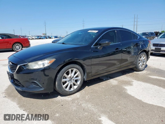 2016 Mazda 6 i Sport with VIN JM1GJ1U58G1457733, listed as a Copart auction lot 50963315 with 101,516 mi miles and Salvage Title. Bid and sale history available at DreamBid. Image 1.