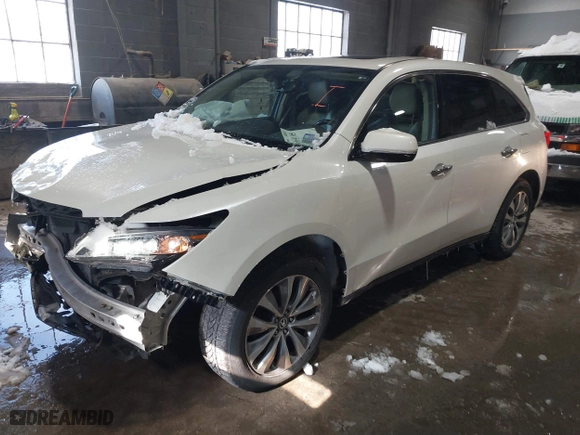 2015 Acura MDX Tech Pkg with VIN 5FRYD4H41FB028629, listed as a IAAI auction lot 41564105 with 153,012 mi miles. Bid and sale history available at carsss.com. Image 18.