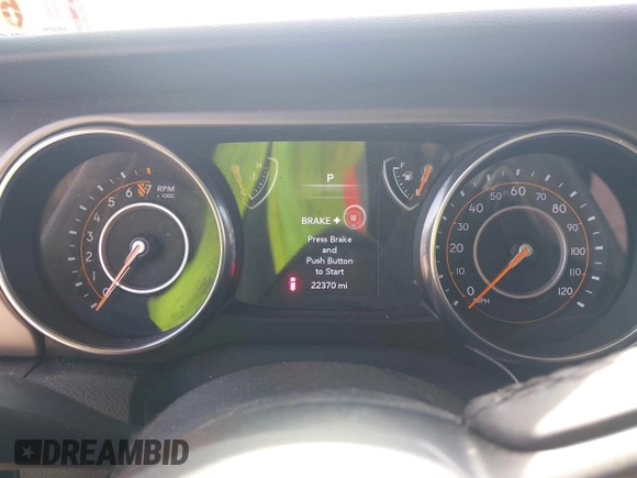 2019 Jeep Wrangler Unlimited Sport S with VIN 1C4HJXDG4KW579364, listed as a IAAI auction lot 41809318 with 22,370 mi miles and . Bid and sale history available at DreamBid. Image 7.