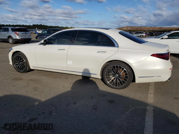 2023 Mercedes-Benz S-Class S 580 with VIN W1K6G7GB3PA200614, listed as a Copart auction lot 83453414 with 15,481 mi miles and Salvage Title. Bid and sale history available at carsss.com. Image 2.