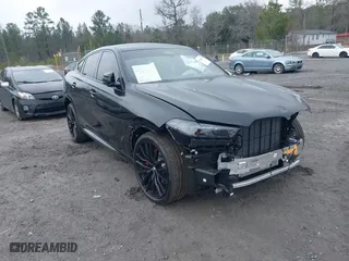 2025 BMW X6 xDrive40i with VIN 5UX33EX09S9Y96495, listed as a IAAI auction lot 41628611 with 496 mi miles. Bid and sale history available at carsss.com. Image 1.