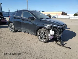 2023 Hyundai Kona N Line with VIN KM8K3CA30PU992830, listed as a Copart auction lot 85872864 with 32,365 mi miles and Salvage Title. Bid and sale history available at carsss.com. Image 4.