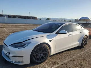 2022 Tesla Model S Plaid with VIN 5YJSA1E66NF467523, listed as a Copart auction lot 49731225 with Not Provided miles and Salvage Title. Bid and sale history available at carsss.com. Image 1.