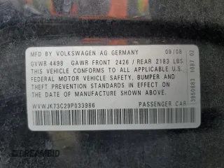 2009 Volkswagen Passat Komfort z VIN WVWJK73C29P033986, wystawiony jako Copart lot #47779315 z przebiegiem 173 439 mil mil oraz Szkoda całkowita • Salvage title. Historia ofert i sprzedaży dostępna na DreamBid. Obrazek 12.