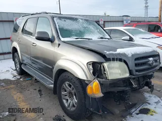 2003 Toyota Sequoia SR5 with VIN 5TDZT34A63S151851, listed as a IAAI auction lot 41307051 with 277,326 mi miles. Bid and sale history available at carsss.com. Image 1.