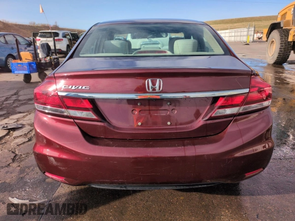 2014 Honda Civic Sedan LX with VIN 19XFB2F59EE041342, listed as a Copart auction lot 50765435 with 203,359 mi miles and Salvage Title. Bid and sale history available at carsss.com. Image 6.