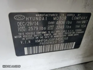 2015 Hyundai Azera with VIN KMHFG4JG9FA454268, listed as a Copart auction lot 46068015 with 155,101 mi miles and Salvage Title. Bid and sale history available at carsss.com. Image 14.