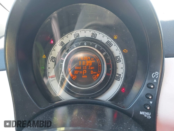 2015 FIAT 500 Pop with VIN 3C3CFFAR2FT612583, listed as a IAAI auction lot 41296112 with 176,364 mi miles. Bid and sale history available at carsss.com. Image 7.