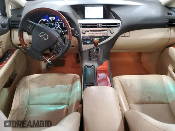 2010 Lexus RX 450h with VIN JTJBC1BAXA2401134, listed as a Copart auction lot 54424195 with 124,077 mi miles and Salvage Title. Bid and sale history available at DreamBid. Image 8.