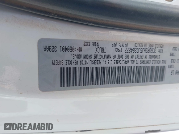 2018 Ram 2500 Tradesman with VIN 3C6UR5HJ5JG284277, listed as a IAAI auction lot 41708541 with Not provided miles and . Bid and sale history available at DreamBid. Image 9.