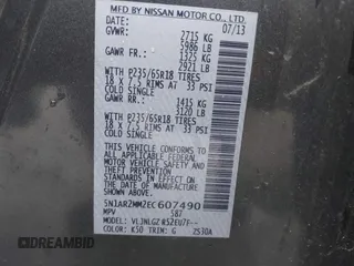 2014 Nissan Pathfinder SV with VIN 5N1AR2MM2EC607490, listed as a IAAI auction lot 42015773 with 139,905 mi miles. Bid and sale history available at carsss.com. Image 9.