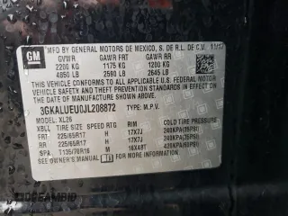 2018 GMC Terrain SLE Diesel with VIN 3GKALUEU0JL208872, listed as a Copart auction lot 72648534 with Not Provided miles and Salvage Title. Bid and sale history available at carsss.com. Image 12.