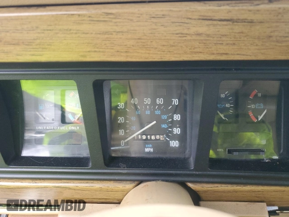 1987 Jeep Grand Wagoneer with VIN 1JCNJ15U7HT006097, listed as a Copart auction lot 89191925 with 119,168 mi miles and Salvage title. Bid and sale history available at DreamBid. Image 9.