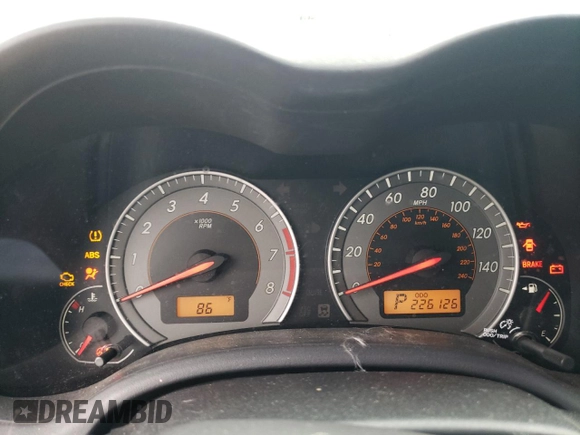 2010 Toyota Corolla with VIN 2T1BU4EE5AC456012, listed as a Copart auction lot 73821094 with 226,126 mi miles and Salvage Title. Bid and sale history available at carsss.com. Image 9.