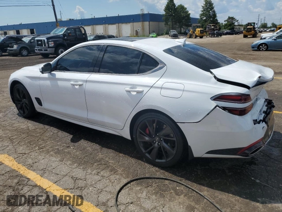 2023 Genesis G70 3.3T with VIN KMTG54TE9PU104764, listed as a Copart auction lot 66614024 with 36,983 mi miles and Salvage Title. Bid and sale history available at carsss.com. Image 2.