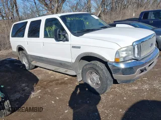 2002 Ford Excursion Limited с VIN 1FMNU43S32ED21966, выставлен на аукционе IAAI как лот 41395015 с пробегом 224 696 миль миль и . История ставок и продаж доступна на DreamBid. Изображение 1.