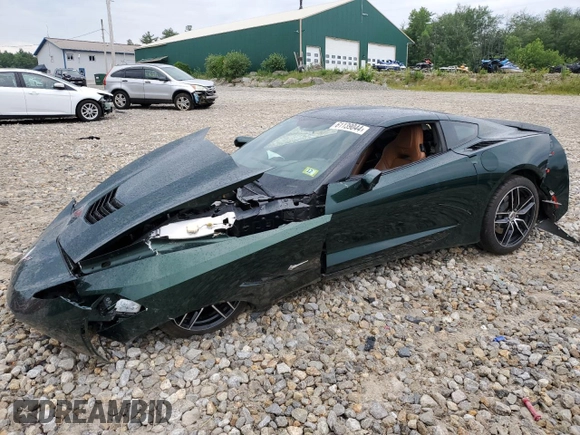 2014 Chevrolet Corvette 2LT with VIN 1G1YC2D7XE5127466, listed as a Copart auction lot 61139044 with 14,515 mi miles and Salvage Title. Bid and sale history available at carsss.com. Image 1.