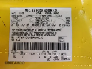 2006 Ford Ranger XL with VIN 1FTYR10U46PA46030, listed as a Copart auction lot 53307885 with 122,484 mi miles and Salvage Title. Bid and sale history available at carsss.com. Image 13.
