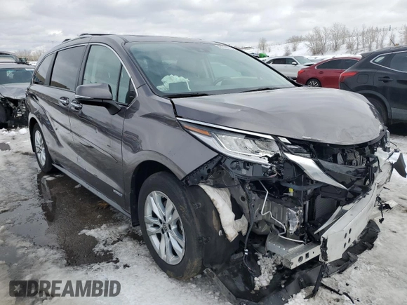 2021 Toyota Sienna Limited with VIN 5TDZSKFC3MS008238, listed as a Copart auction lot 46328225 with 28,269 mi miles and Salvage Title. Bid and sale history available at DreamBid. Image 4.