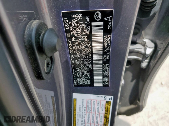 2021 Lexus UX 250h с VIN JTHP9JBH4M2046937, выставлен на аукционе Copart как лот 56395135 с пробегом 54 578 миль миль и Чистый • Clean title. История ставок и продаж доступна на DreamBid. Изображение 13.