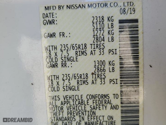 2019 Nissan Murano SV with VIN 5N1AZ2MJ9KN165555, listed as a Copart auction lot 48210155 with 65,818 mi miles and Salvage Title. Bid and sale history available at carsss.com. Image 15.
