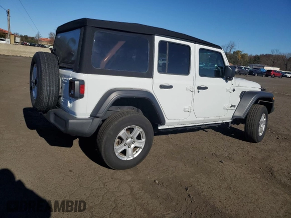 2022 Jeep Wrangler Unlimited Willys with VIN 1C4HJXDG6NW225690, listed as a Copart auction lot 80529704 with 49,310 mi miles and Salvage Title. Bid and sale history available at DreamBid. Image 3.