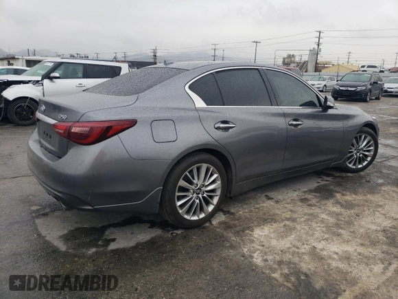 2021 Infiniti Q50 Luxe with VIN JN1EV7BP6MM701895, listed as a Copart auction lot 47854895 with 48,553 mi miles and Salvage title. Bid and sale history available at DreamBid. Image 3.