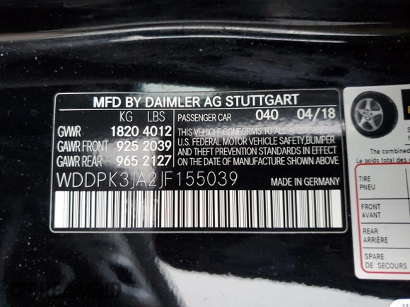 2018 Mercedes-Benz SLC 300 z VIN WDDPK3JA2JF155039, wystawiony jako Copart lot #88947625 z przebiegiem 66 385 mil mil oraz Szkoda całkowita • Salvage title. Historia ofert i sprzedaży dostępna na DreamBid. Obrazek 14.