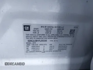2015 Chevrolet Trax LT with VIN 3GNCJLSB1FL255205, listed as a IAAI auction lot 41392794 with 1 mi miles. Bid and sale history available at carsss.com. Image 9.