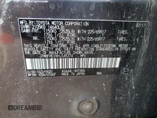 2017 Toyota RAV4 LE with VIN JTMBFREVXHJ145374, listed as a Copart auction lot 49806855 with 0 mi miles and Salvage Title. Bid and sale history available at carsss.com. Image 13.