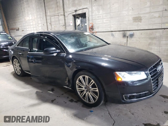 2015 Audi A8 3.0T with VIN WAU3GAFD9FN023200, listed as a Copart auction lot 59856315 with 140,472 mi miles and Salvage title. Bid and sale history available at DreamBid. Image 4.