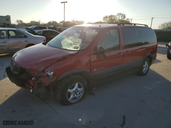 2001 Pontiac Montana w/1SJ Pkg with VIN 1GMDX13E21D116297, listed as a Copart auction lot 74345224 with 0 mi miles and Salvage Title. Bid and sale history available at carsss.com. Image 1.