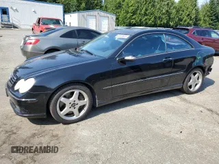 2004 Mercedes-Benz CLK 500 with VIN WDBTJ75J44F102889, listed as a Copart auction lot 62023635 with 123,072 mi miles and Salvage title. Bid and sale history available at DreamBid. Image 1.