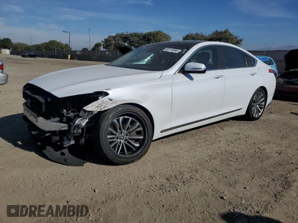 2017 Genesis G80 3.8L with VIN KMHGN4JE1HU190490, listed as a Copart auction lot 83115594 with 67,108 mi miles and Salvage Title. Bid and sale history available at DreamBid. Image 1.