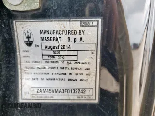 2015 Maserati GranTurismo Sport z VIN ZAM45VMA3F0132242, wystawiony jako Copart lot #60494525 z przebiegiem 21 277 mil mil oraz Szkoda całkowita • Salvage title. Historia ofert i sprzedaży dostępna na DreamBid. Obrazek 12.