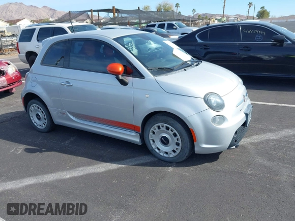 2014 FIAT 500e with VIN 3C3CFFGE7ET172881, listed as a IAAI auction lot 41610593 with 70,768 mi miles. Bid and sale history available at carsss.com. Image 1.