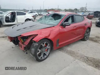 2020 Kia Stinger GT with VIN KNAE35LC4L6079560, listed as a Copart auction lot 89122095 with 0 mi miles and Salvage Title. Bid and sale history available at carsss.com. Image 1.