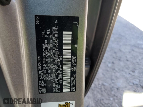 2005 Scion xB z VIN JTLKT324450196022, wystawiony jako Copart lot #52067615 z przebiegiem 150 840 mil mil oraz Szkody całkowita. Historia ofert i sprzedaży dostępna na DreamBid. Obrazek 14.