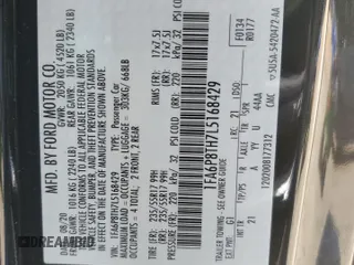 2020 Ford Mustang EcoBoost z VIN 1FA6P8TH7L5168429, wystawiony jako Copart lot #59360175 z przebiegiem Nie podano mil oraz Szkoda całkowita • Salvage title. Historia ofert i sprzedaży dostępna na DreamBid. Obrazek 13.