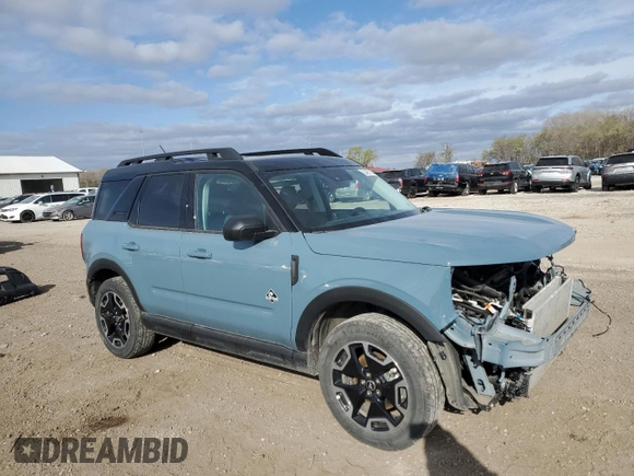 2023 Ford Bronco Sport Outer Banks with VIN 3FMCR9C69PRE09160, listed as a Copart auction lot 52485115 with 38,032 mi miles and Salvage title. Bid and sale history available at DreamBid. Image 4.