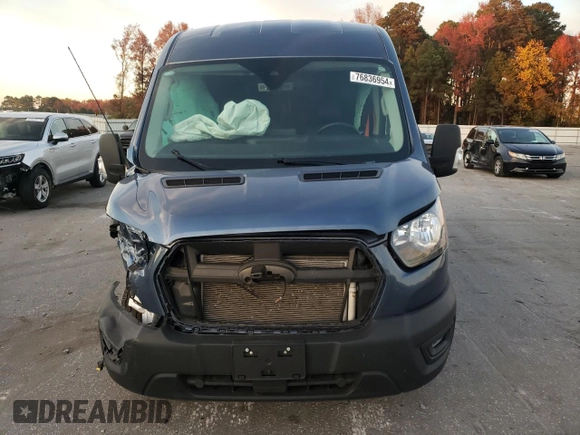 2024 Ford Transit Cargo with VIN 1FTBR1C85RKA59326, listed as a Copart auction lot 76836954 with 22,755 mi miles and Salvage Title. Bid and sale history available at DreamBid. Image 5.