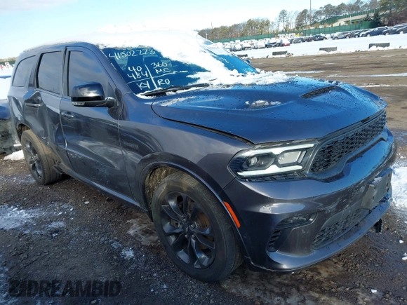2021 Dodge Durango R/T with VIN 1C4SDJCT8MC763381, listed as a IAAI auction lot 41502273 with 40,484 mi miles and . Bid and sale history available at DreamBid. Image 1.