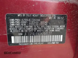 2012 Subaru Impreza Special Sports Premium z VIN JF1GPAL69CH244127, wystawiony jako IAAI lot #42469811 z przebiegiem 142 448 mil mil oraz . Historia ofert i sprzedaży dostępna na DreamBid. Obrazek 9.