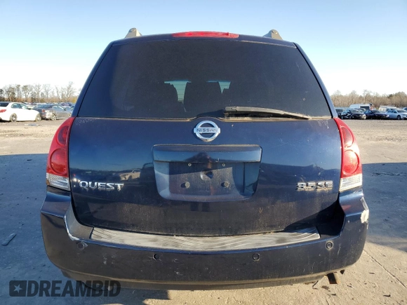 2005 Nissan Quest SE with VIN 5N1BV28U25N131126, listed as a Copart auction lot 45471885 with 158,059 mi miles and Clean Title. Bid and sale history available at carsss.com. Image 6.