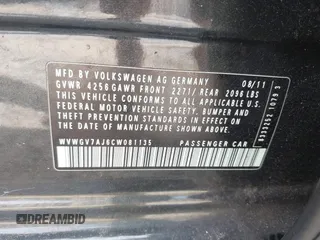 2012 Volkswagen GTI Autobahn z VIN WVWGV7AJ6CW081135, wystawiony jako IAAI lot #42036593 z przebiegiem 159 746 mil mil oraz . Historia ofert i sprzedaży dostępna na DreamBid. Obrazek 9.