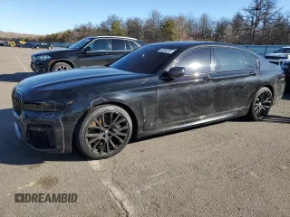 2021 BMW 7 Series 750i xDrive with VIN WBA7U2C03MCE67380, listed as a Copart auction lot 48050355 with 49,353 mi miles and Salvage Title. Bid and sale history available at carsss.com. Image 1.